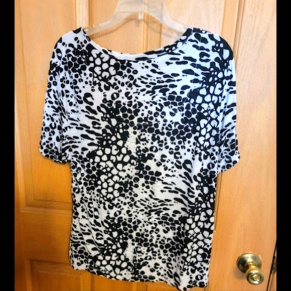 SOLD SOLD SOLD JM Collection Blouse Size L  Black & White - Picture 3 of 3